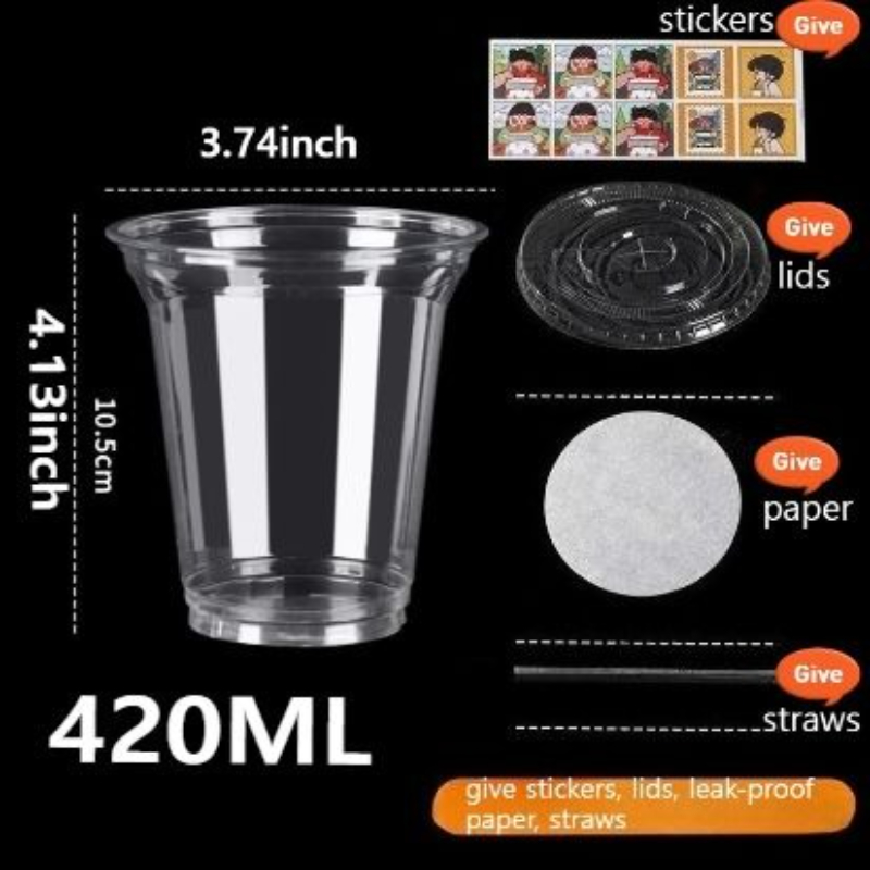 10 STKS Wegwerp Plastic Bekers met Deksels En rietje Thuis Restaurant Drinkwinkel Party Picknick Party Koffie melk thee kopjes