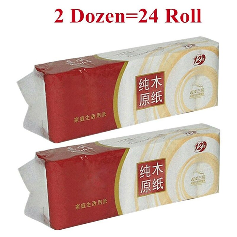 Toilet Paper Tissue Toilet Bulk Roll White Soft 3 Ply Bath Bathroom Paper Towel FRE: 24 rolls