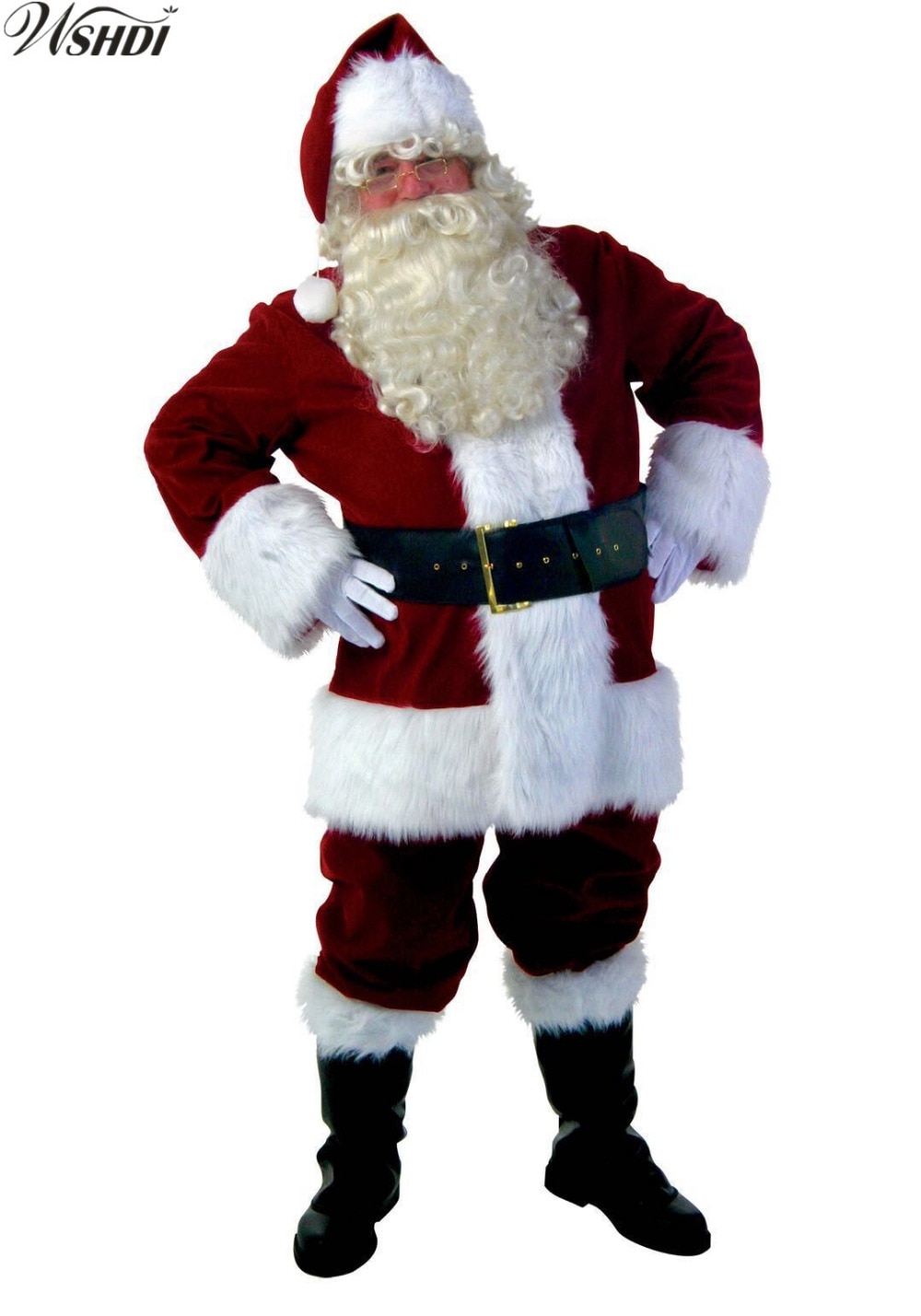 6 st lyxiga juldräkter röd jultomtekostym vuxna juluniform herrkostym