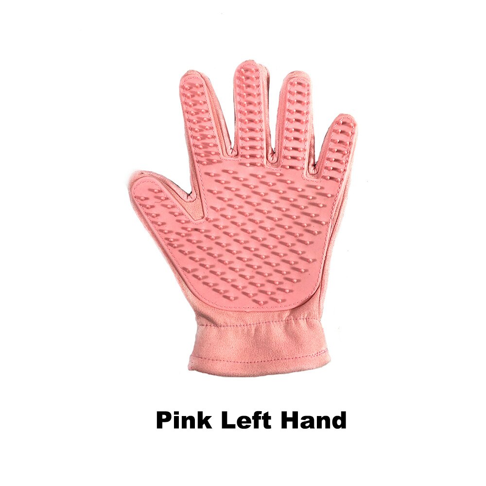 Katze Pflege Handschuh für Katze Kamm für Haar Kardieren Gute für Katzen Zubehör Produkte für Haustiere Salon Pinsel Gatos Accesorios: verdicken Rosa links