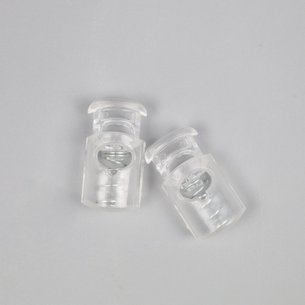 100pcs Cord Lock Plastic Stopper Cord End Toggle Clip Transparent Clear Frost Sportswear Shoelace DIY Bag Parts Accessories: Default Title