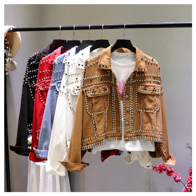 Jacke Frauen Herbst Hand Niet besetzt Denim Jacke verlieren Outwear Weibliche Neue Studenten Beiläufige Kurze Jeans Mäntel