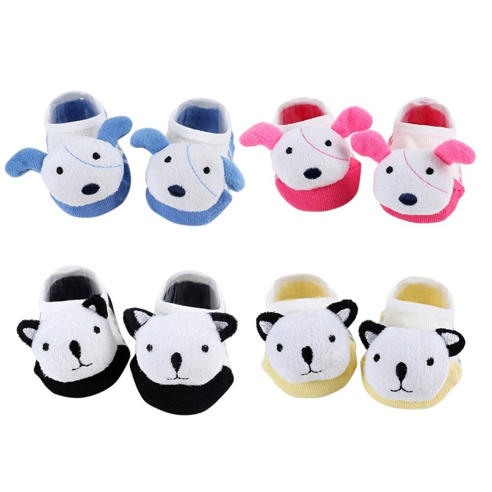 Baby Jungen Mädchen Bootie Socken Kleinkind Nette Hund Kopf Baumwolle Blends Knöchel Socke für 0 zu 1 Jahre