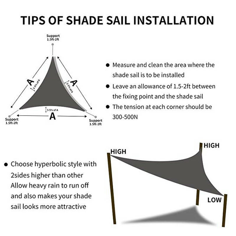 Sun Shelter Anti-UV Triangle Quadrilateral Waterproof Awning Shade Tent Sail Sunshade Tarp Tent For Garden Beach Outdoor Awning