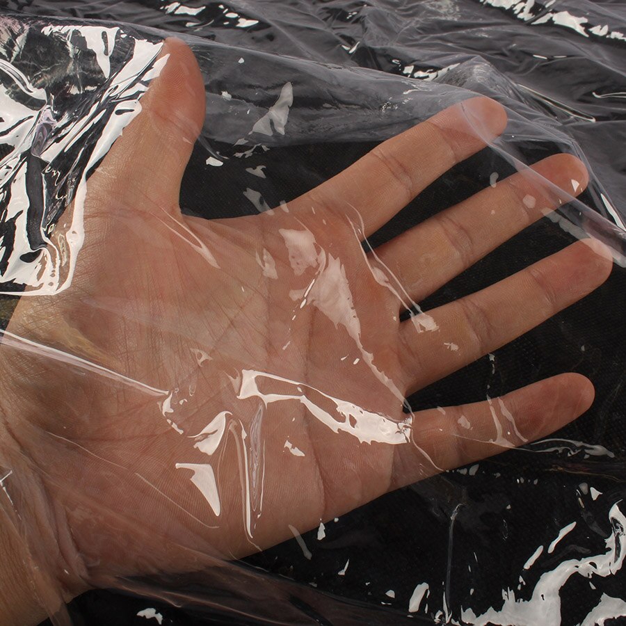 Transparent TPU Film Fabric Windproof Waterproof Raincoat Dress Vinyl Material 135x50cm - Sold By The Half Meter