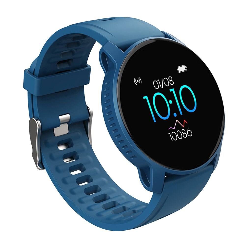 W9 Smart Bracelet Women Watch Sports Mode Sleep Time Monitor Heart Rate Monitor Full Touch Screen Waterproof: Blue