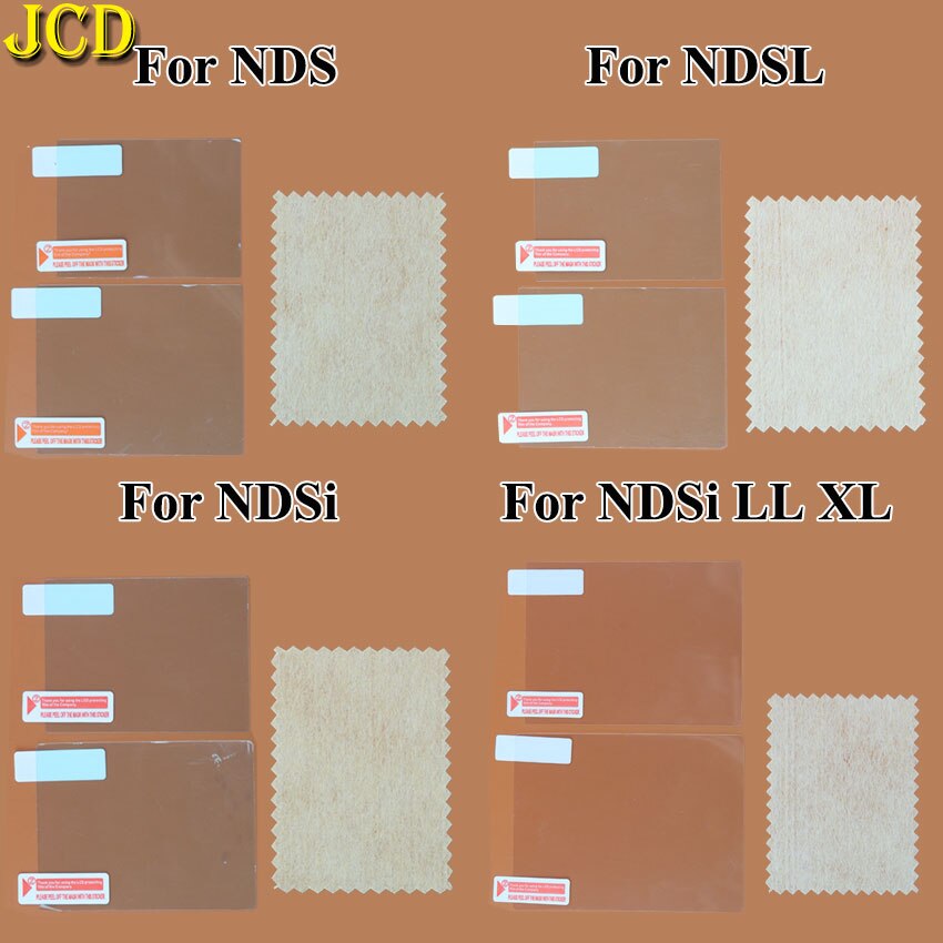 JCD Film de protection transparent inférieur supérieur pour Nintend NDS DSi NDSi XL LL NDSL DS Lite peau de protection d'écran LCD avec emballage