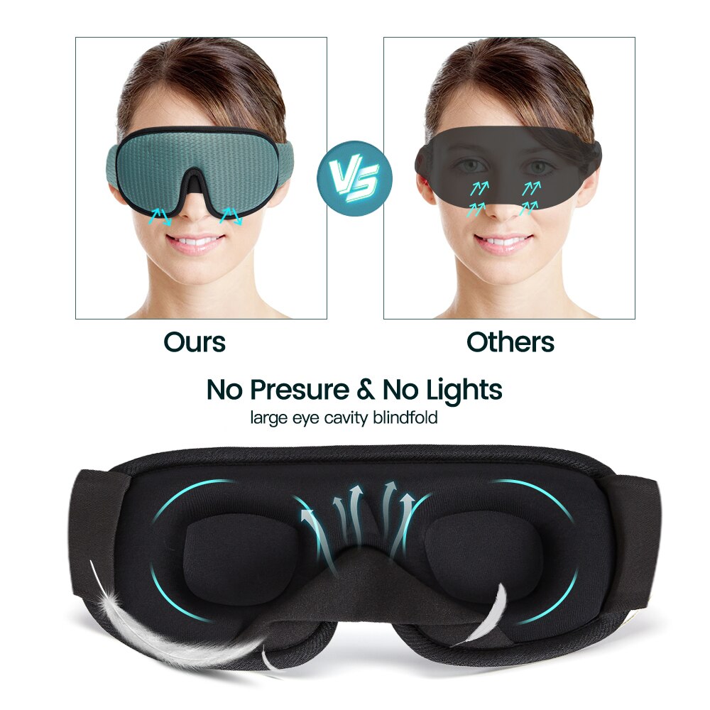 3D Sleep Mask 100% Blocking Light Eye Mask Travel Rest Relax Blindfold Sleeping Aid Eye Patches EyeShade Cover Slaapmasker