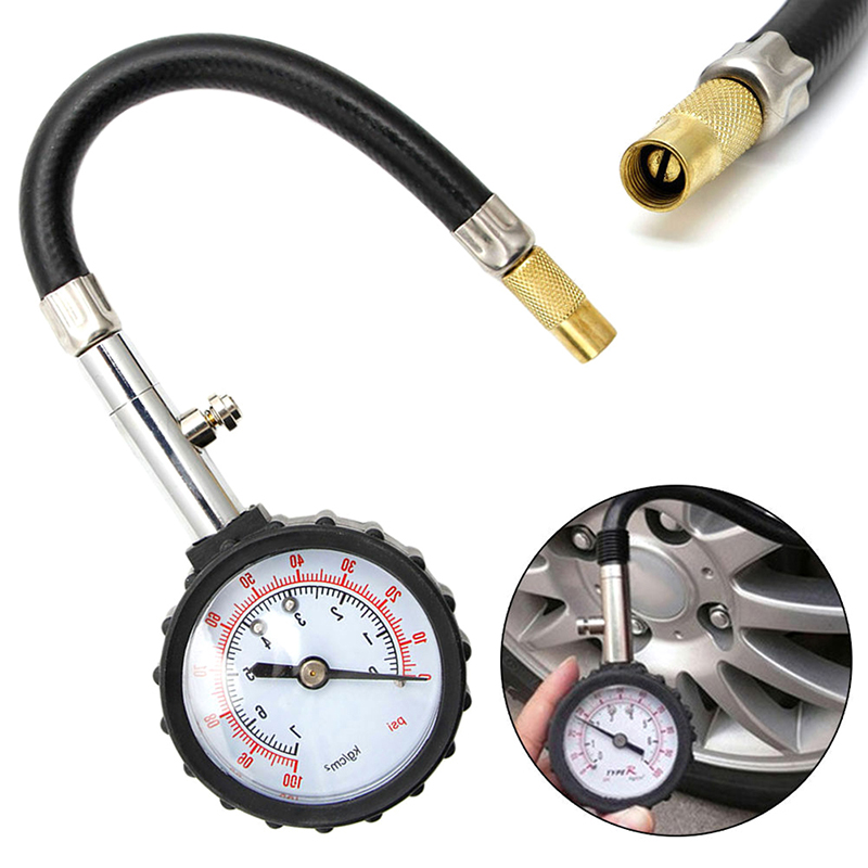 Auto Car Truck Motor Tyre Tire Air Pressure Gauge Dial Meter Tester 0-100psi
