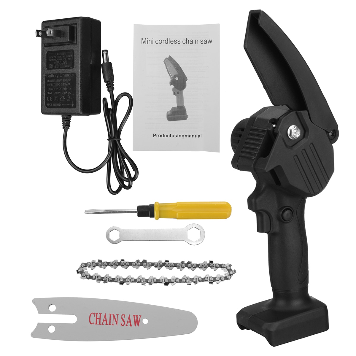 88V 4 pouces scie à chaîne électrique W/batterie travail du bois élagage à une main jardin coupe outil électrique sans fil tronçonneuse circulaire