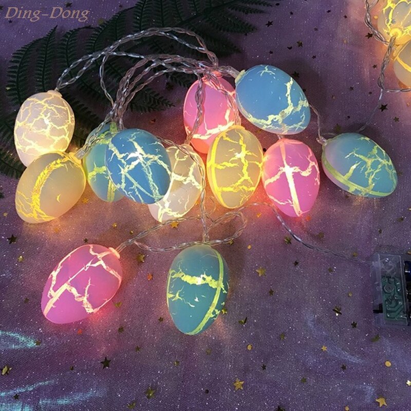 10 LED Lights Easter Party Decor Home Table Centerpiece Easter Eggs Wooden Craft