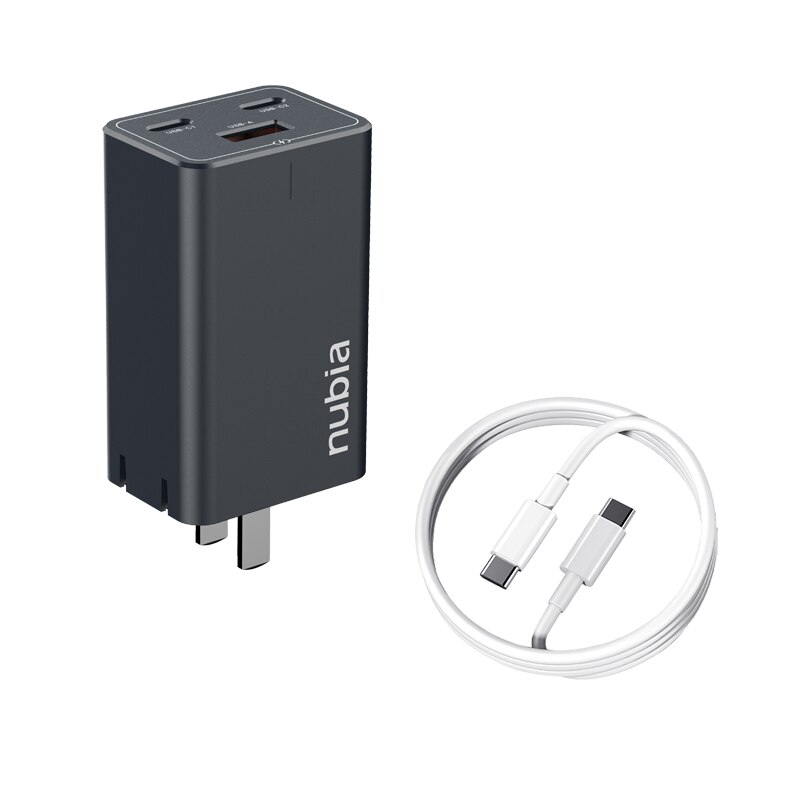 Original Nubia 65W GaN Quick Charger Adapter 100W 5A Cable for nubia RedMagic 6R 6 Pro 6S Pro Phone MAX output 65W PD Charger
