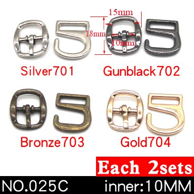8 jeux de boucles métalliques 9 crochets | Pour courber les chaussures, sacs, boucles de ceinture, décoration bricolage, accessoires pour chaussures à coudre: NO.025C 10mm 8sets
