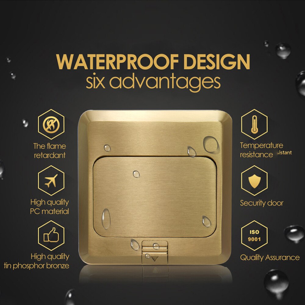 2 Position Multifunctional Ground Socket Waterproof Pop-up Ground Floor Socket With USB Charging Port EU Standard Hidden Sockets