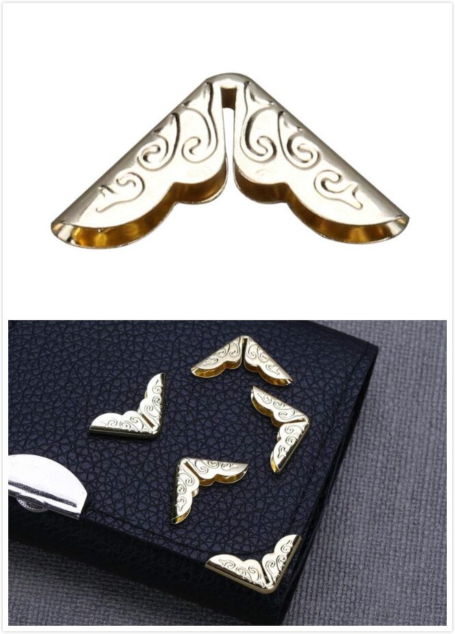 100 sztuk metalowa robić książek zabezpieczenie narożników ton Scrapbooking albumy menu foldery zabezpieczenie narożników karta menu plików metalowe rogi książka