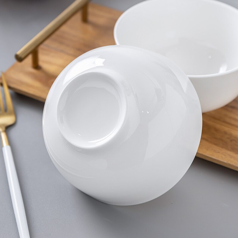 Bol de riz chinois blanc pur, bol de soupe à nouilles en céramique, bol à nouilles instantanées, fournitures d&#39;hôtel, vaisselle chinoise