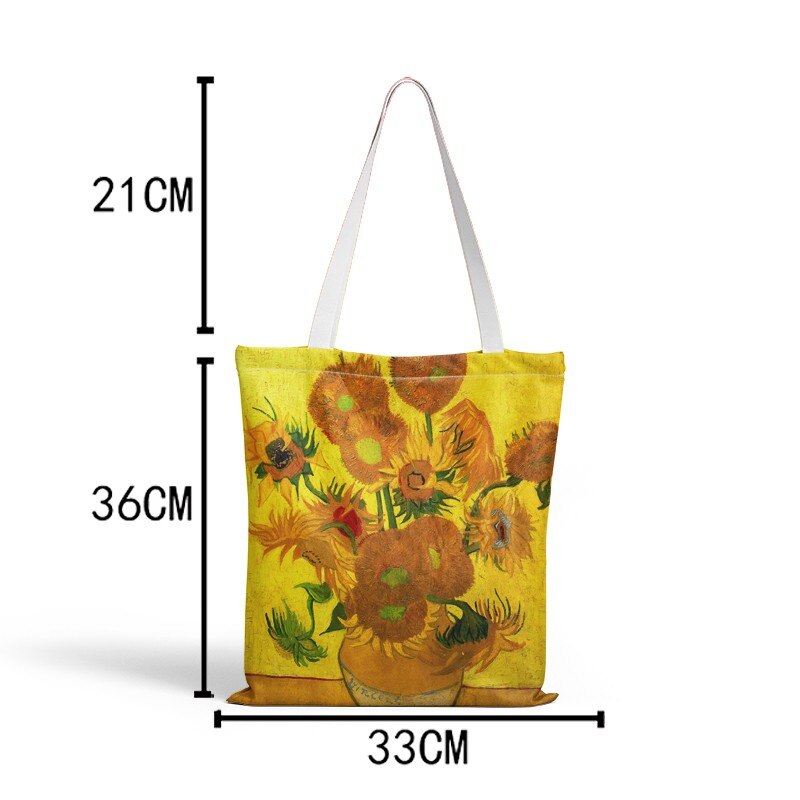 Lieferwagen Gogh Einkaufstasche Grafik Tote Harajuku Käufer Tasche Frauen Leinwand Schulter Tasche Für Weibliche Lustige Eco Große-kapazität sacchetto