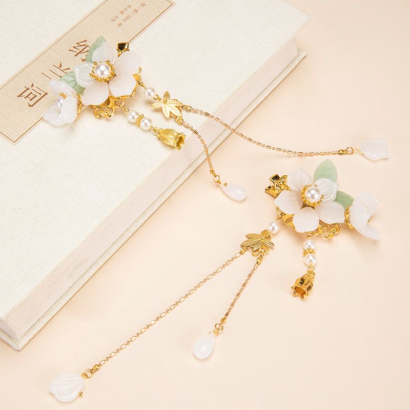 Haar Zubehör für Frauen Lange Quaste Blume Haarnadel mit Natürliche Steine Chinesische Hanfu Kopf Dekoration Schmuck