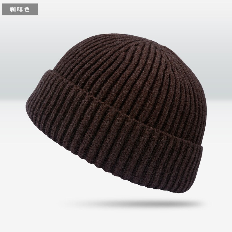 Tj-tianjun kort kuppel rogue hat herre koreansk strikning kold hue melon skin hat yapi kvinders hip hop udlejer hat uld hat: Mtj 209- nr. .5