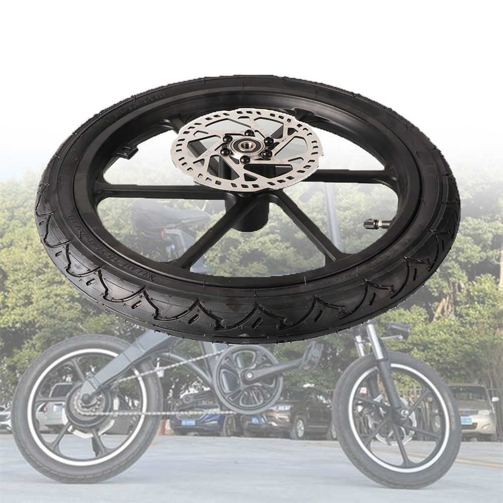 Bicycle 16 Inch Front Wheel 16x1.75 Tire Inner Tube Alloy Hub With Brake Disc For Electric Scooters Folding E-bike Bike Parts