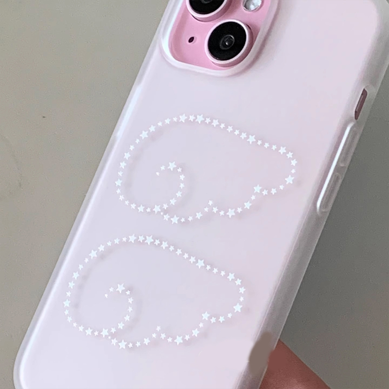Jolie coque de téléphone coréenne Ins Star ailes d'ange, dessin animé, pour iPhone 16 15 14 13 12 11 Pro Max XR XS 7 8 Plus MINI Y2K porte-bonheur