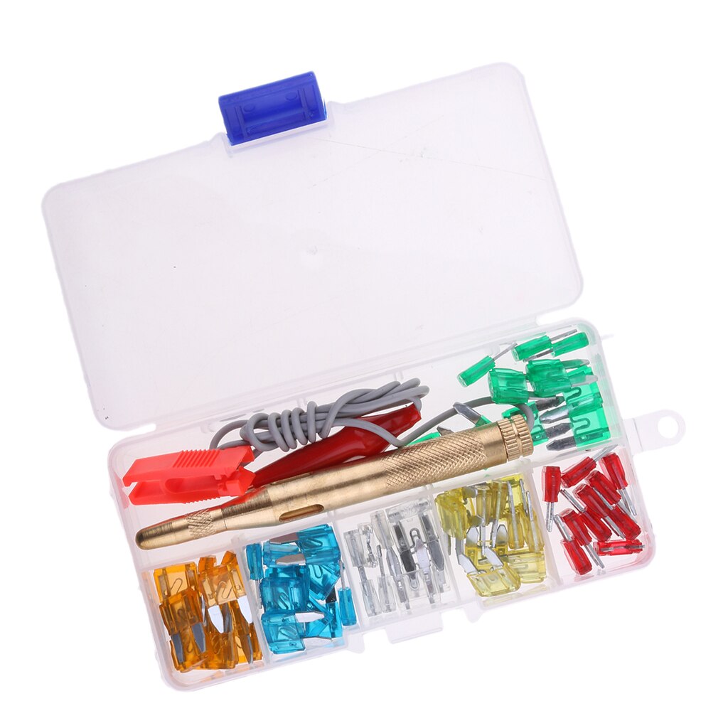 60 Stuks Mini Auto Zekeringen Set Auto Zekering Platte Zekering 5 - 30 Een Voor Auto Auto, met Circuit Pen