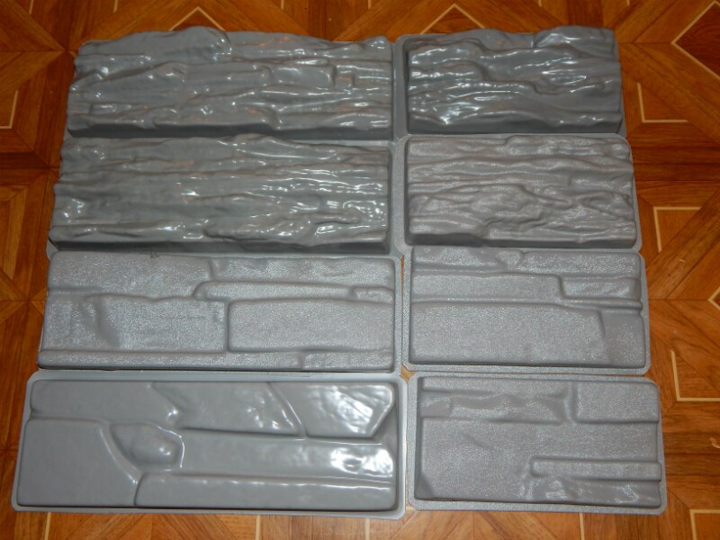 2 Different Plastic Molds For Concrete Plaster Beton Garden House Wall Bricks Maker Mould