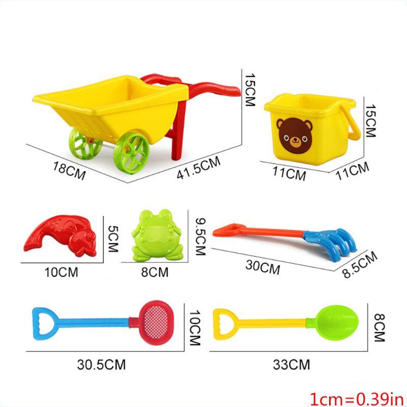 1 Set Beach Toys for Kids Baby Children Playing Game Sand Mould Cartoon Bucket Pail Children Sandbox Set Kit Toys: N