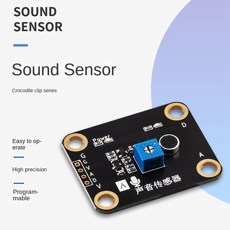 For Microbit Alligator Clip Sound Sensor Sound Sensing Microphone Amplifier Programming for Beginners Adult Learning