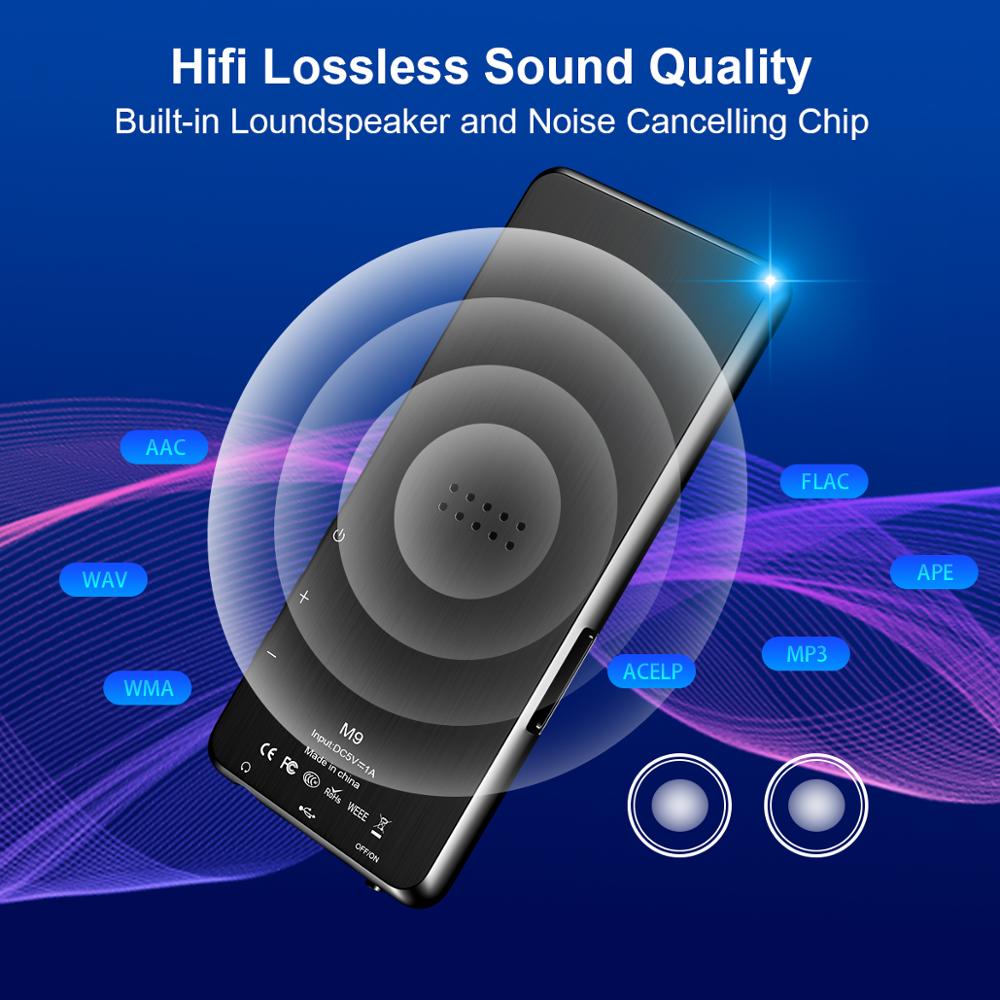 Mahdi M9 MP3 Speler Bluetooth 5.0 Touch Screen 3.5 Inch Hd Hifi Muziek Spelers Ondersteuning Fm Radio E-Book Video met Luidspreker