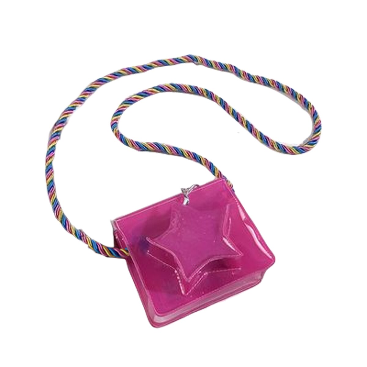 Mini meisjes handtas transparante schoudertassen kleine meisjes pvc tassen portemonnee verjaardag prinsessentas: Rozenrood