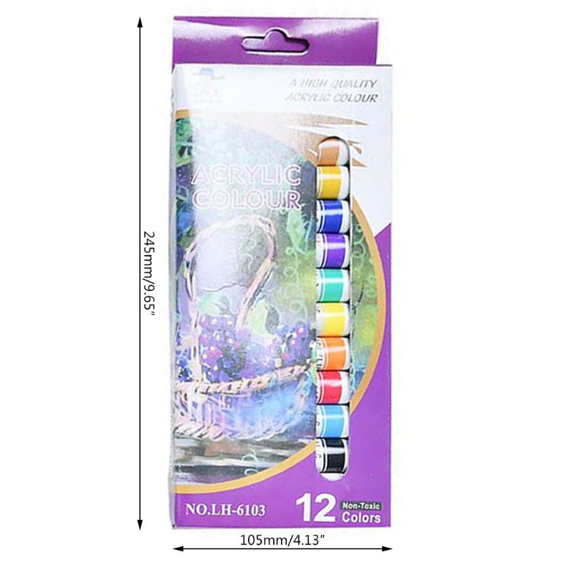 12 x 12ml Heavy Body Colors Rich Pigments Acrylic Paint Set for Painting Crafts