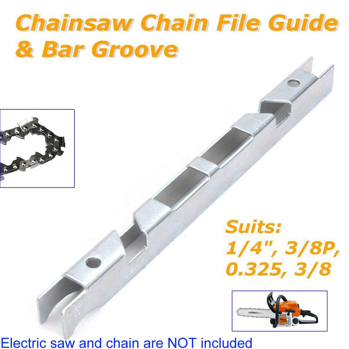 Depth Gauge Chainsaw Chain File Guide & Bar Groove For Chain Saw Raker Clean Depth Gauge File Guide +Bar Groove 1/4" 3/8" P 0.32