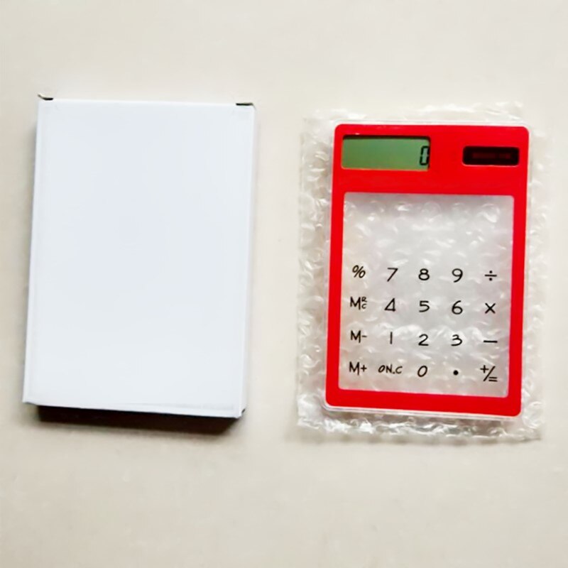 Ultra-thin Handheld Transparent Scientific Calculator Cute Pocket Calculator Solar Calculators Scientific for School Meeting