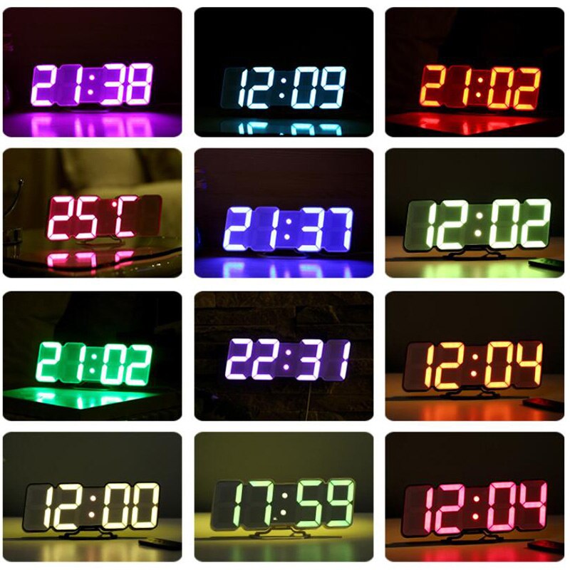 Voice Control 3D LED Digital Wall Clock Remote Con... – Grandado