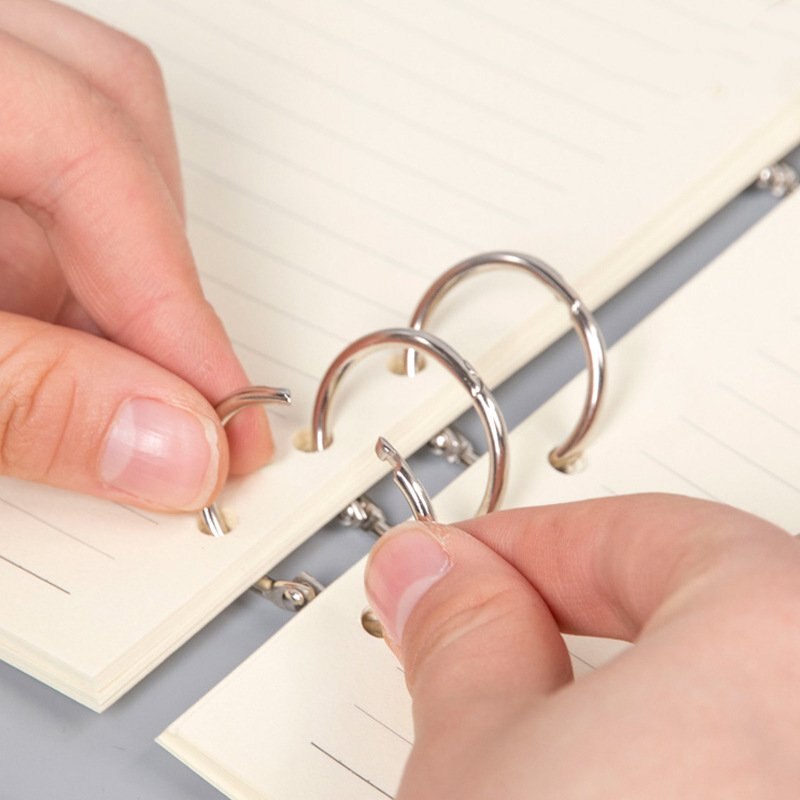 100 Pcs/set Metal Binding Ring School Office Simple Manual Books Diary Loose-leaf Binding Portable Steel Key Ring