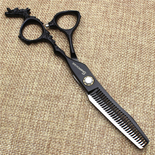 Echte kappersschaar, 6 inch kappersschaar, speciale schaar voor haarstylisten, schaar met platte tanden.: Bordeauxrood