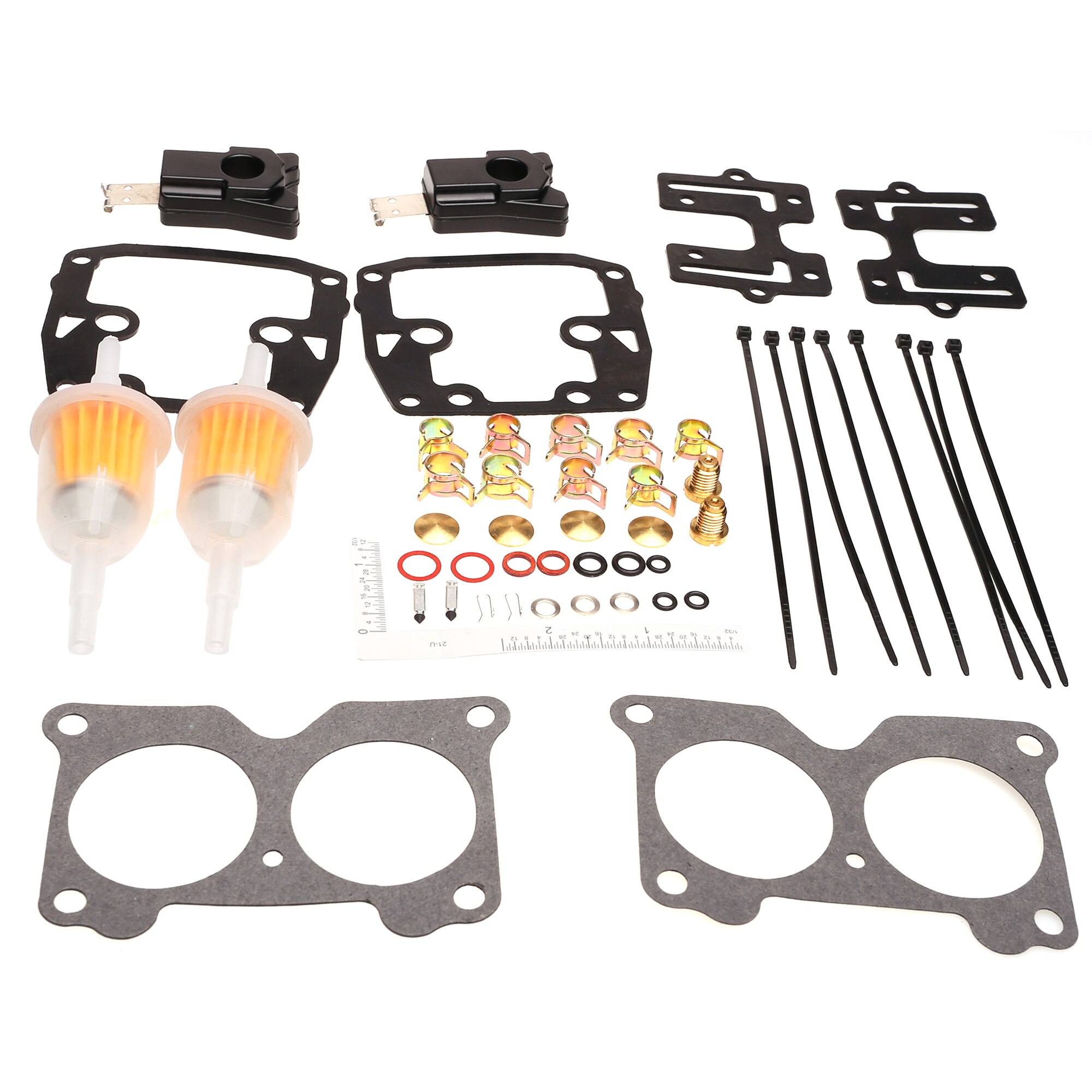 Carburetor Repair Kit For 18-7046 439076 with Float Johnson Evinrude Twin Carb Rebuild Kit V4 85 90 100 115 125 140 HP