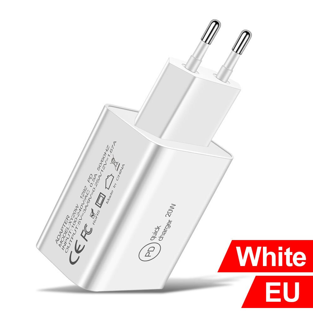 Schnellladegerät 20w pd typ-c netzteil eu/us/uk stecker für iphone 12, 11 pro max, xs, huawei  p40, ipad pro, samsung ladegerät: 2