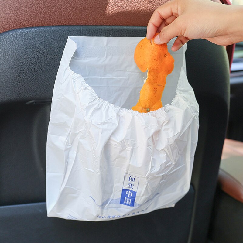 VIVLLEN 45-Pack Stick-On Car Trash Bags - No Residue, Leakproof, 3 Designs - For Car, Office, Kitchen & Travel