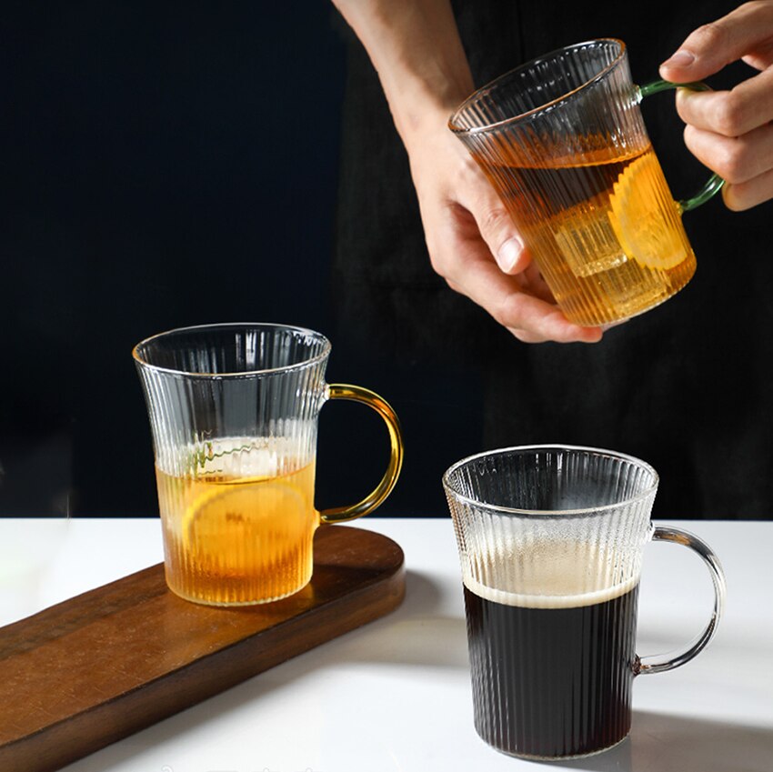 1Pc Vertical café verre tasse résistant à la chaleur café lait tasse multi-usages Transparent bière jus tasses thé verre tasse Drinkware