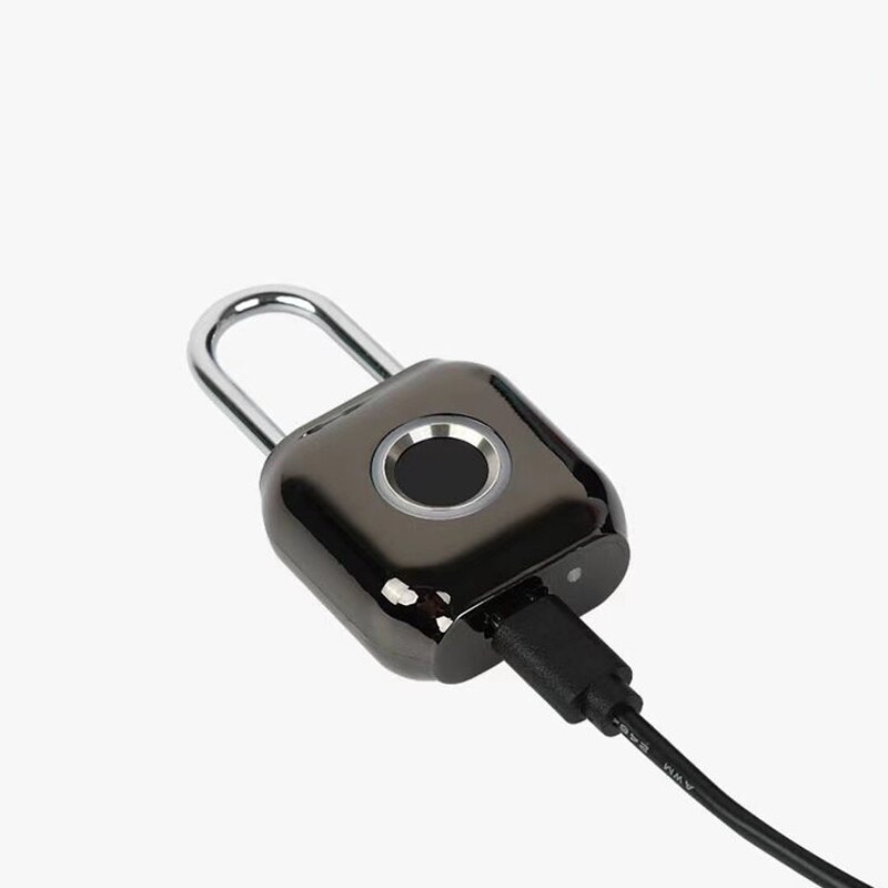 Smart Fingerprint Lock USB Rechargeable Waterproof IP66 Fingerprint Padlock Door Luggage Lock