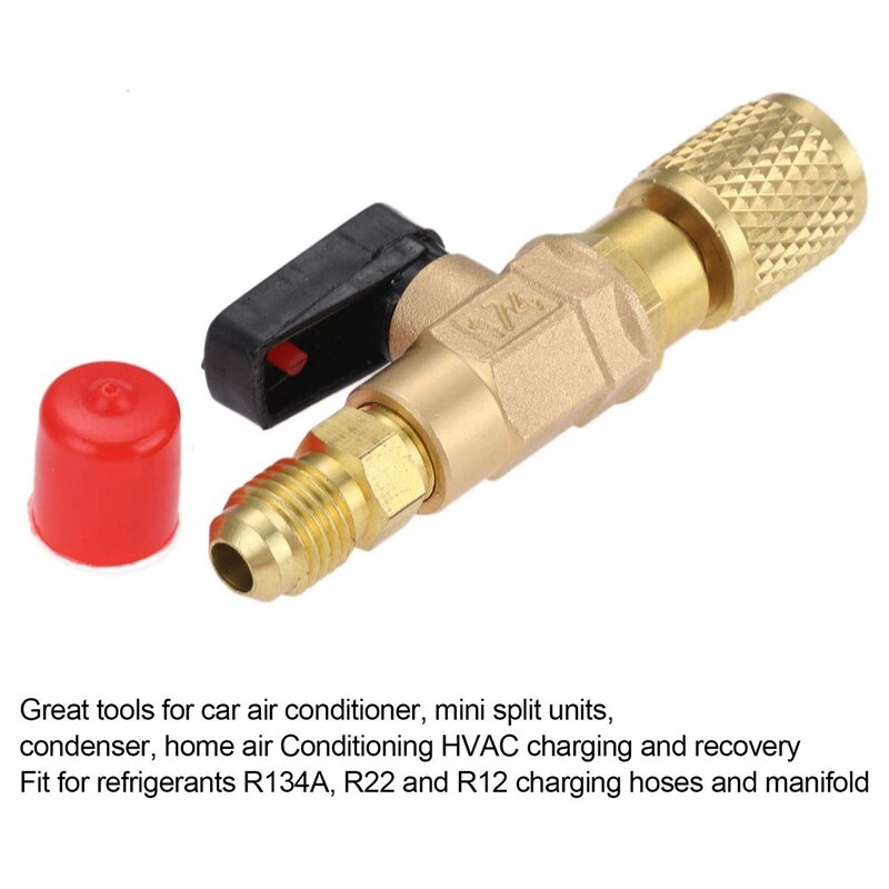 Accessoire Climatisation R32 Adaptateur R410A R32 - Laiton, 1/4" Mâle Vers 5/16" Femelle - Pour Pompe à Vide HVAC Et Climatisation Adapter - 1/4" To 5/16