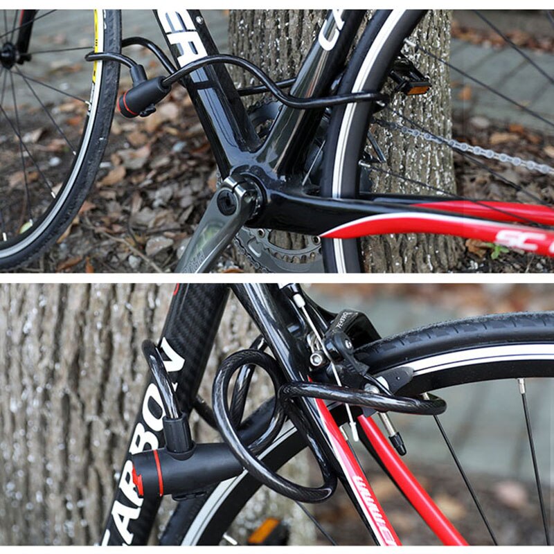 Bike Lock Cable Bike Cable Basic Self Coiling Combination Cable Bike Locks with Bracket Flexible steel cables