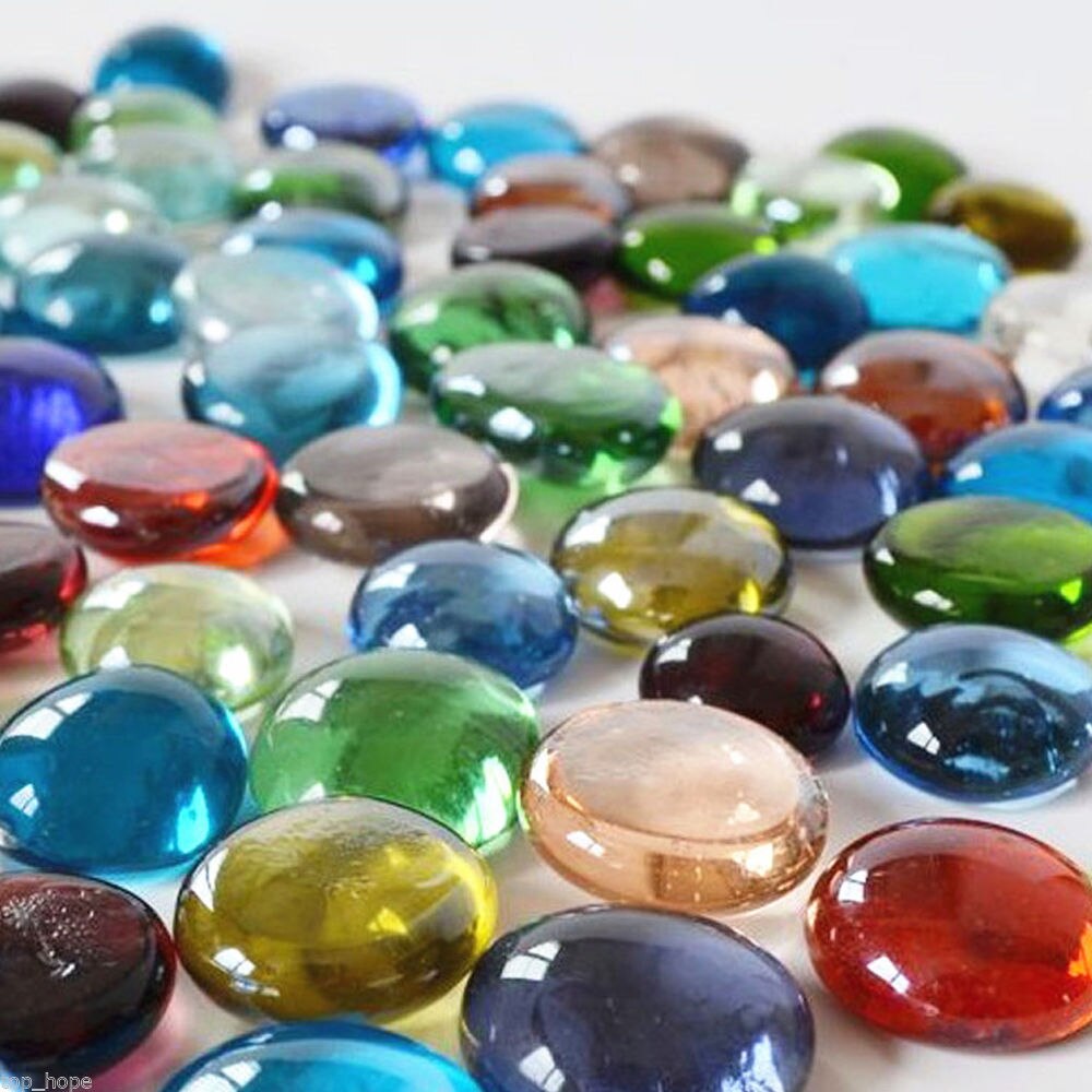 100g couleurs mélangées décor de jardin aquarium galets de verre pierres ornement de maison pavés aquarium pot de fleur marbres décoratifs