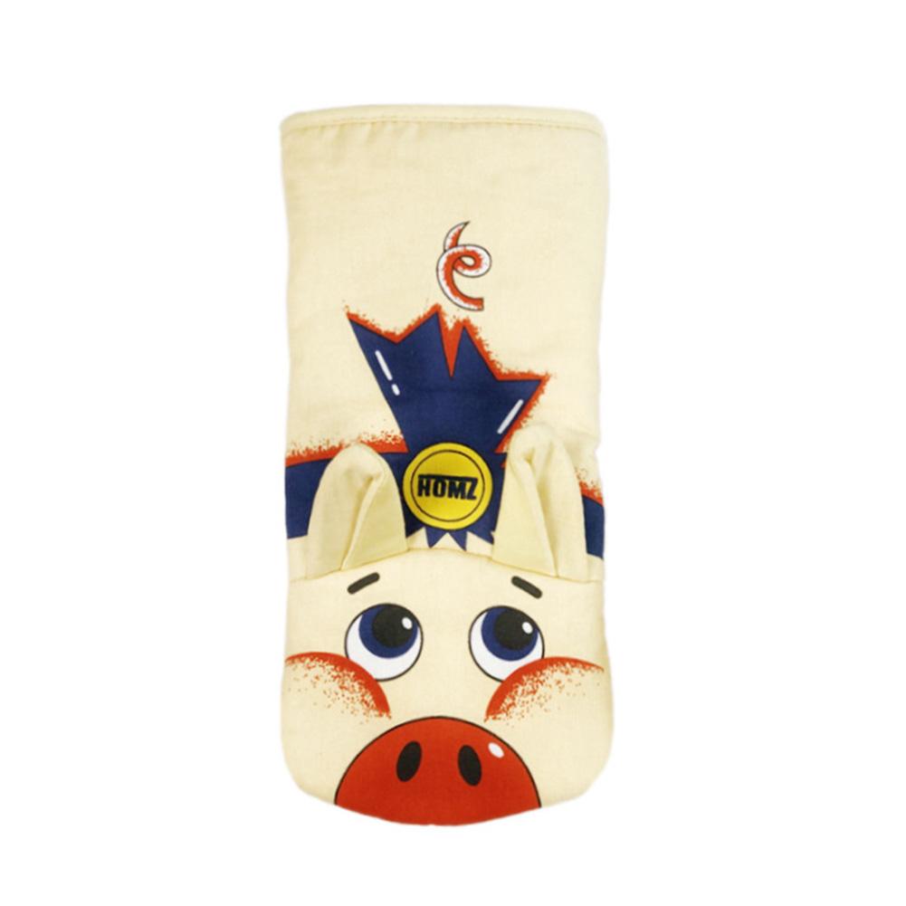 Gants de cuisine en coton imprimé cochon jaune antidérapant, 1 pièce, mignons, nordique, pour micro-ondes, cuisson BBQ, maniques de four: Default Title