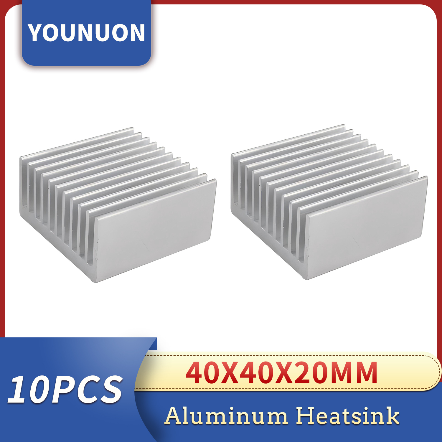 10Pcs YOUNUON 40mm heatsink 40x40x20mm LED Aluminium Heatinks CPU GPU Card Koeling Koeler koellichaam Heatsink