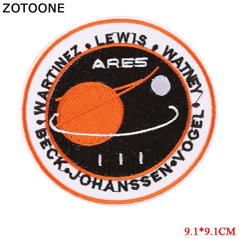 Zotoone Ronde Raket Planeet Patches Diy Stickers Ijzer Op Kleding Warmteoverdracht Applique Geborduurde Toepassingen Doek Stof G: PE1834CT