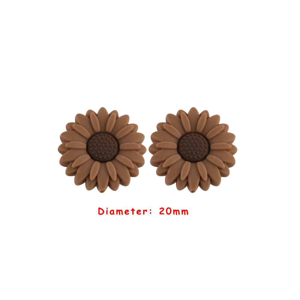 Sunrony 10 Stück Mini Blatt Blume Silikon Perlen für Schmuckherstellung Lebensmittelqualität DIY Schnullerkette Halskette Zubehör Babyspielzeug