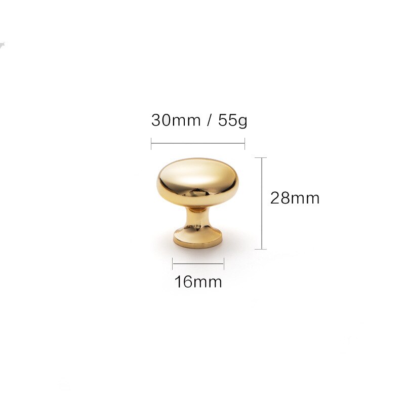 Tiradores modernos dorados, negros y grises para cajones, baño, cocina, puerta de armario: 1pc-gold